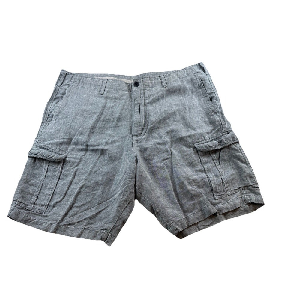 Men's Claiborne Blue Linen Cotton Cargo Shorts Size 44